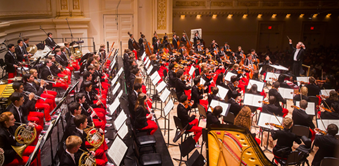 National Youth Orchestra of the United States of America is performing